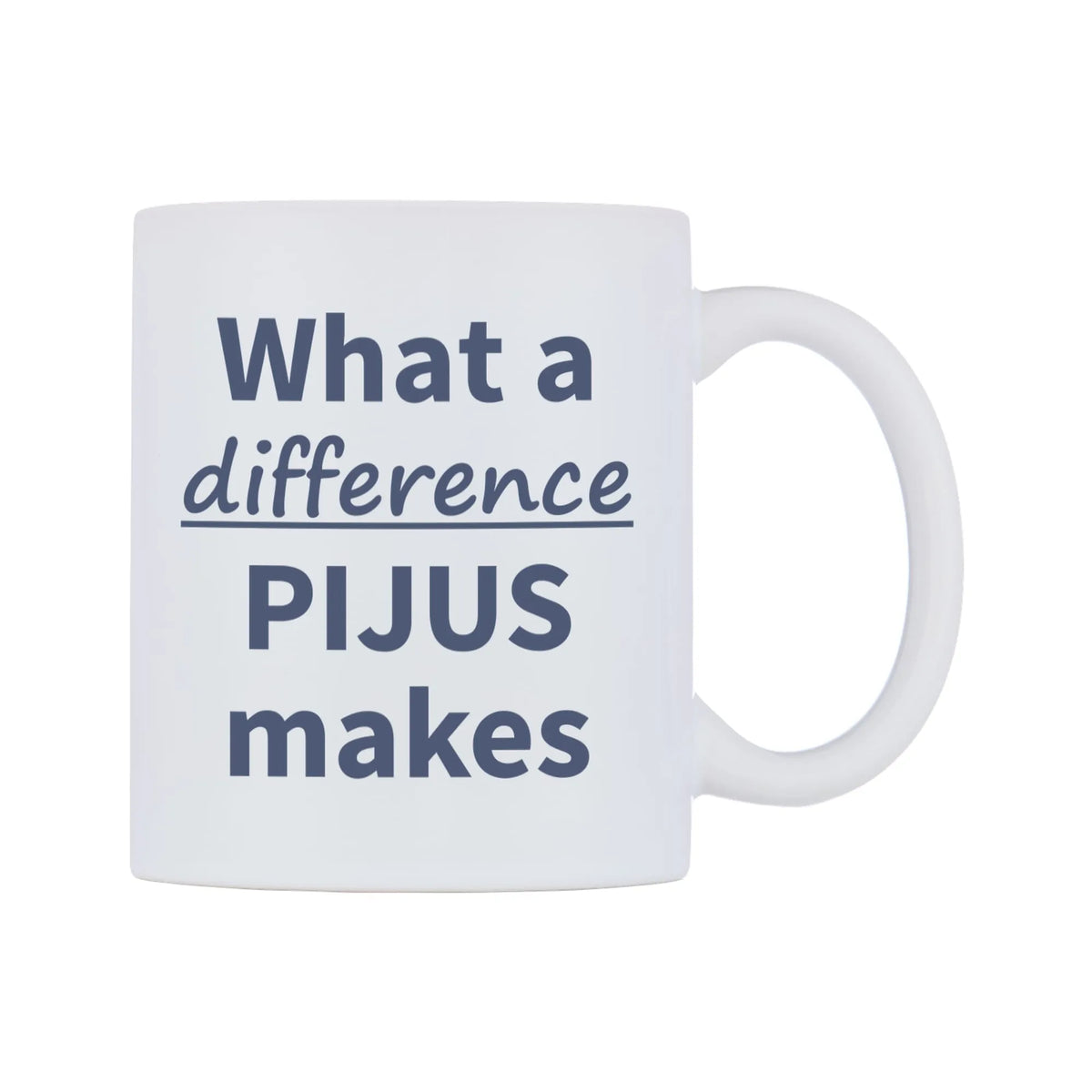 What a difference PIJUS makes Mug — mug, left side, on a white background