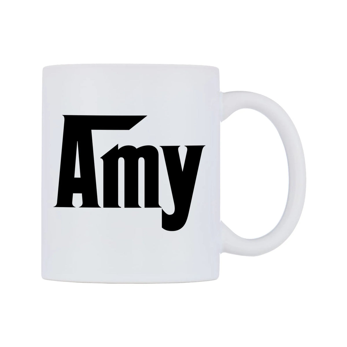 Amy - Godfather Themed Mug — white 11oz gloss mug, left side, on a white background