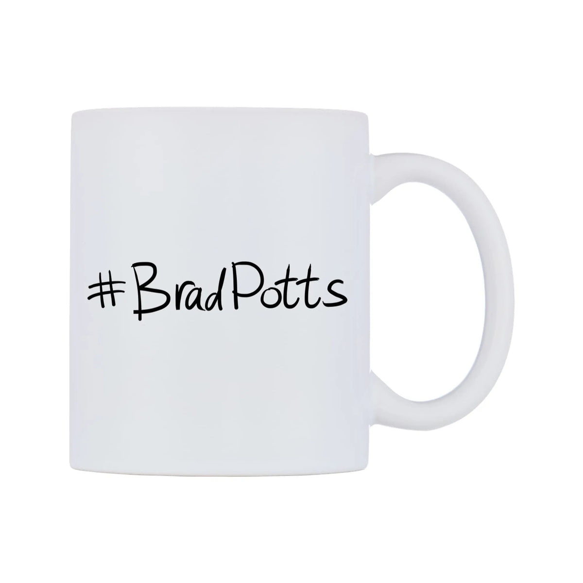 BradPotts Mug — mug, left side, on a white background