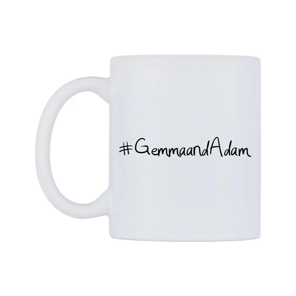 GemmaandAdam Mug — mug, right side, on a white background