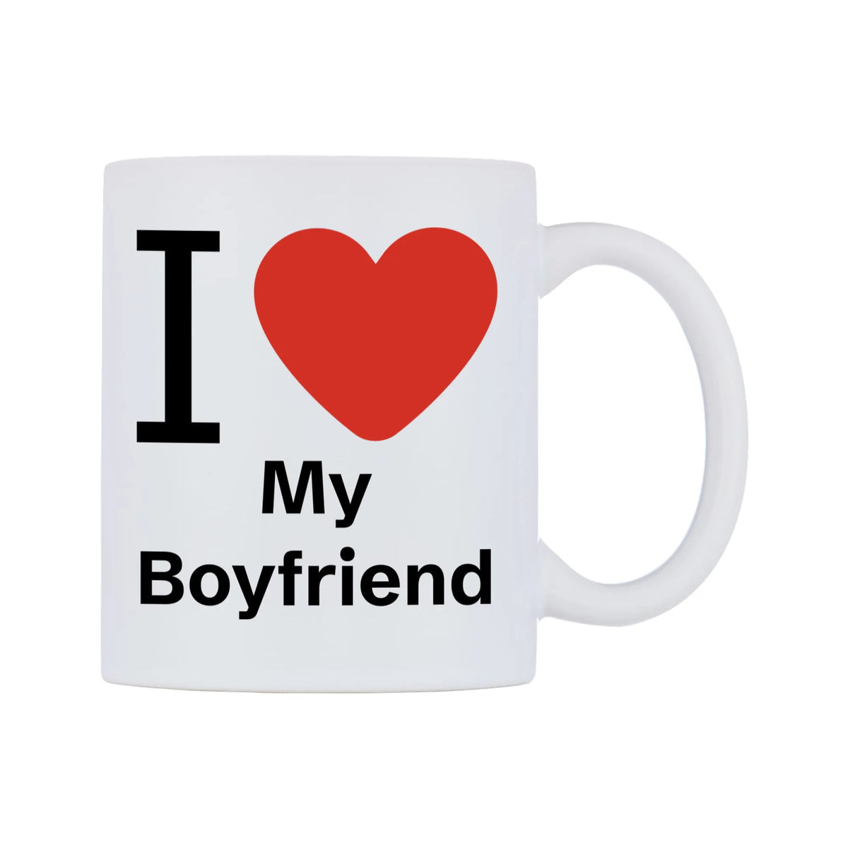 I Love My Boyfriend Mug — mug, left side, on a white background