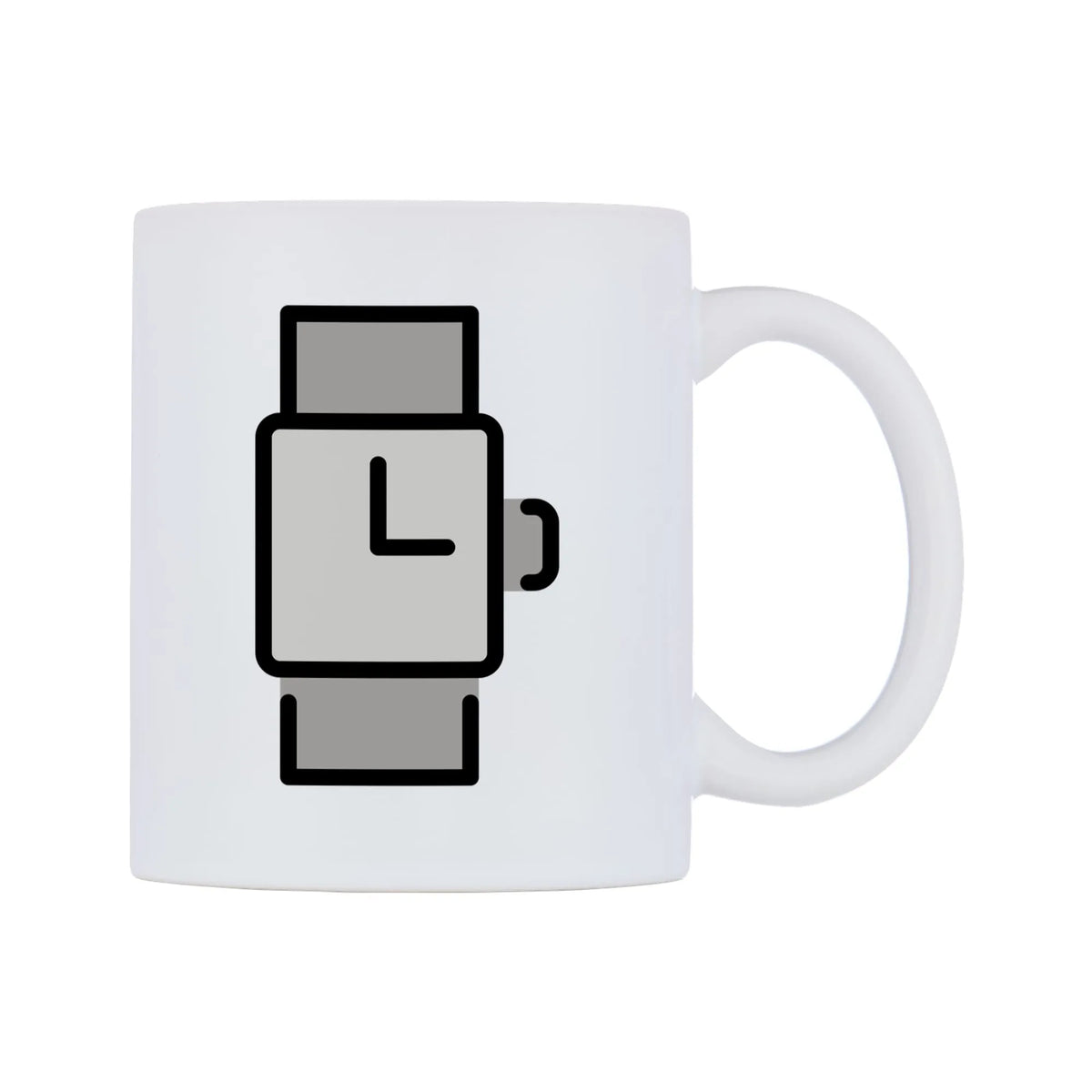 Watch Emoji Mug — mug, left side, on a white background