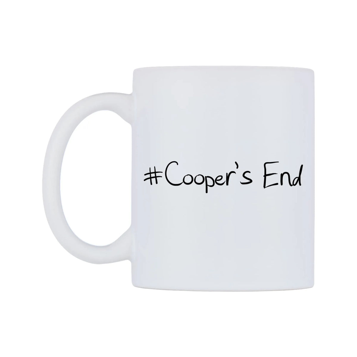 Cooper's End Mug — mug, right side, on a white background