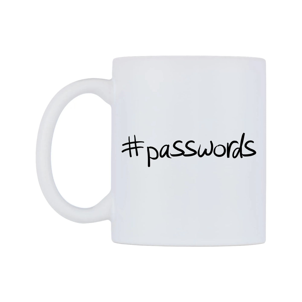 passwords Mug — mug, right side, on a white background