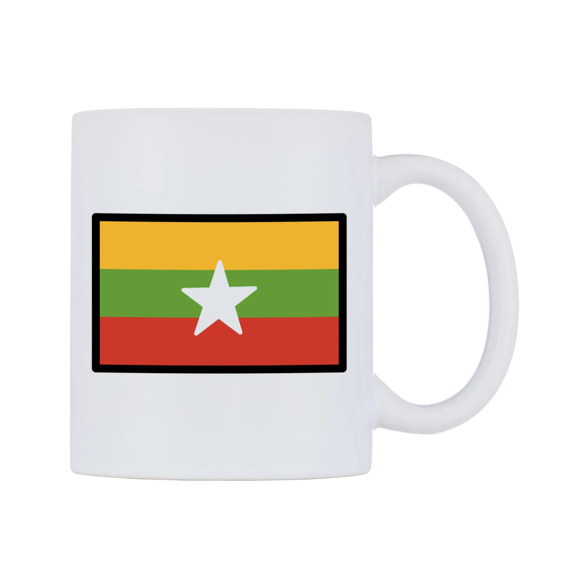 Myanmar (Burma) Flag Emoji Mug — mug, left side, on a white background