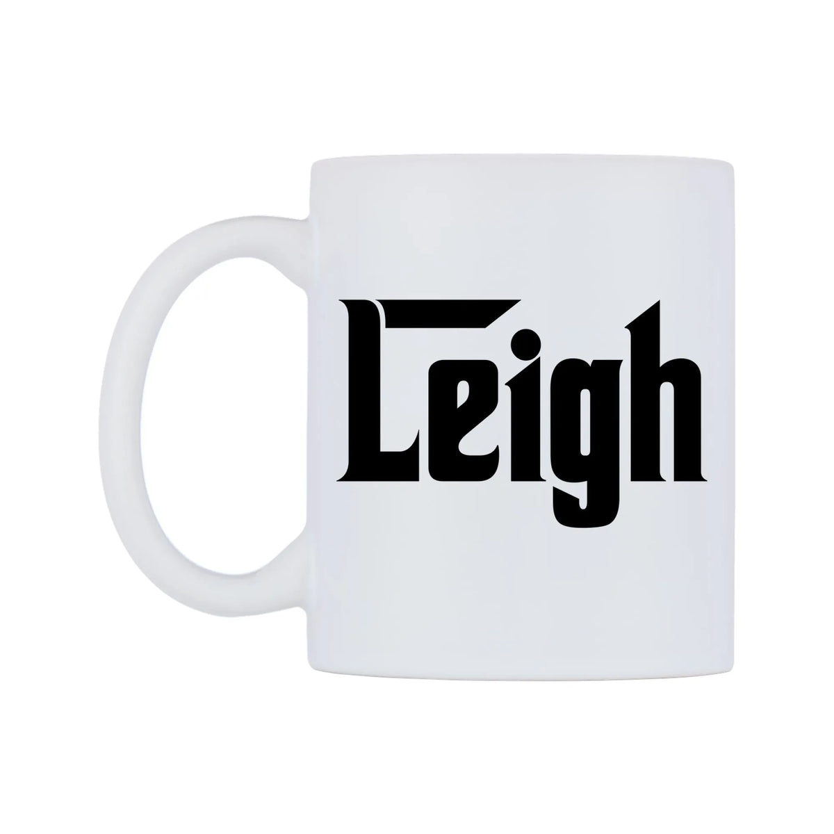 Leigh - Godfather Themed Mug — white 11oz gloss mug, right side, on a white background