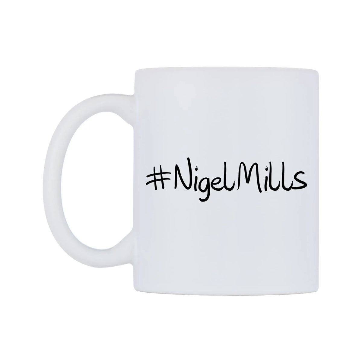NigelMills Mug — mug, right side, on a white background