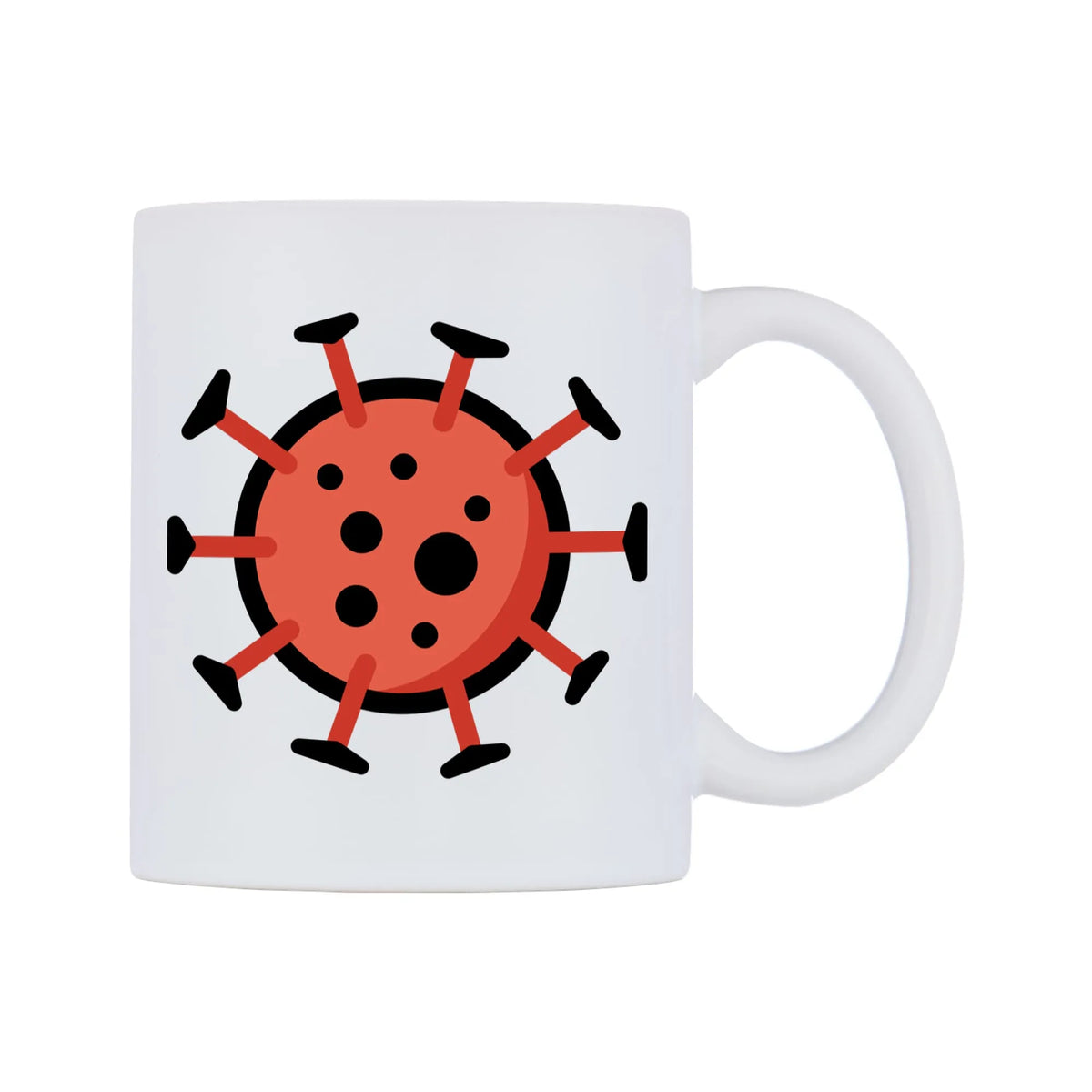 Microbe Emoji Mug — mug, left side, on a white background