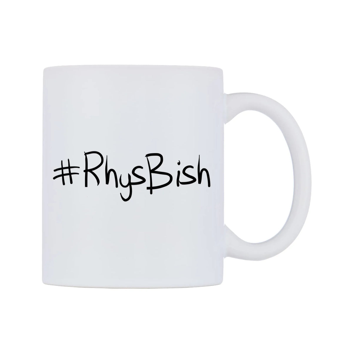 RhysBish Mug — mug, left side, on a white background