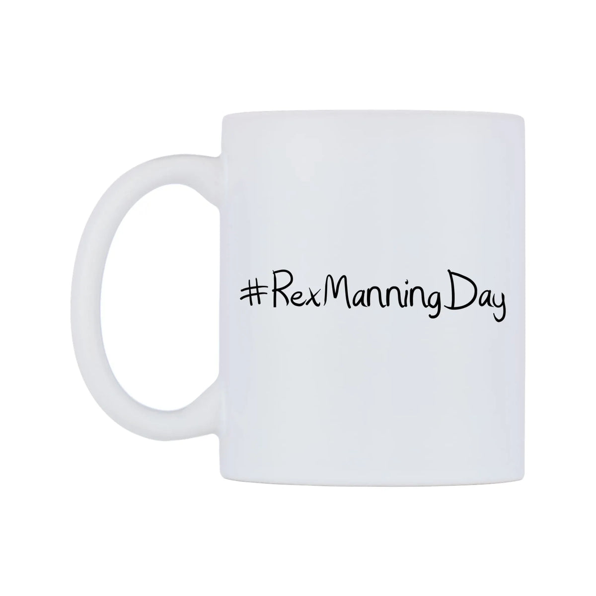RexManningDay Mug — mug, right side, on a white background