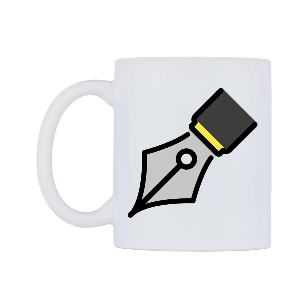 Black Nib Emoji Mug — mug, right side, on a white background