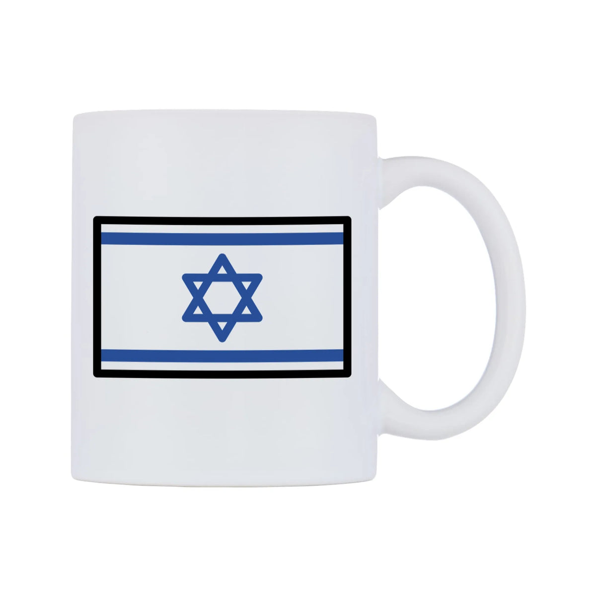 Israel Flag Emoji Mug — mug, left side, on a white background