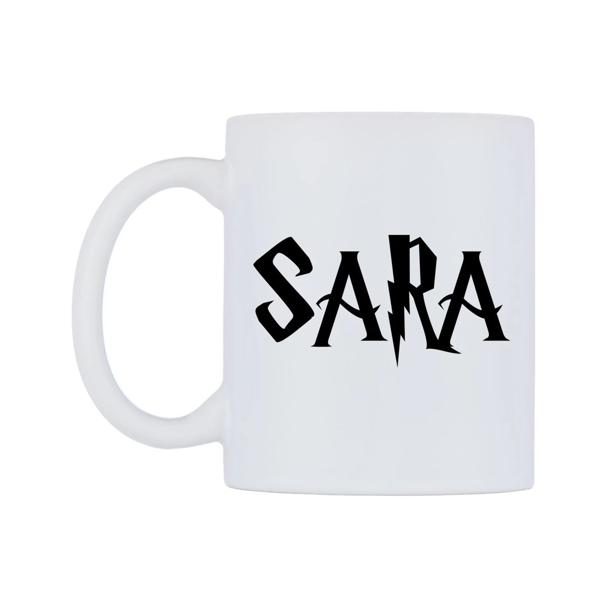 Sara - Wizard Themed Mug — white 11oz gloss mug, right side, on a white background