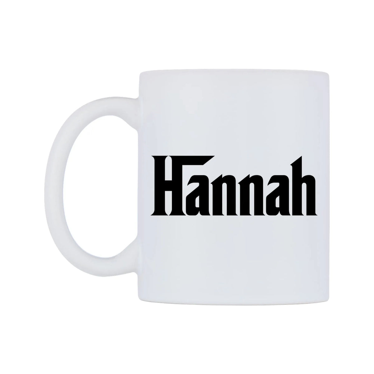 Hannah - Godfather Themed Mug — white 11oz gloss mug, right side, on a white background