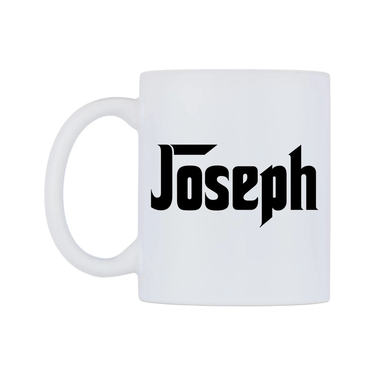 Joseph - Godfather Themed Mug — white 11oz gloss mug, right side, on a white background