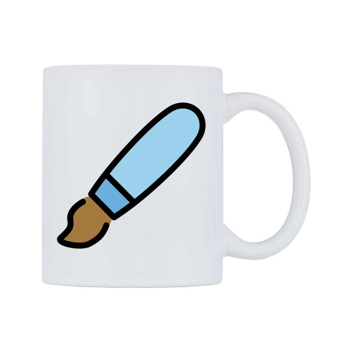 Paintbrush Emoji Mug — mug, left side, on a white background