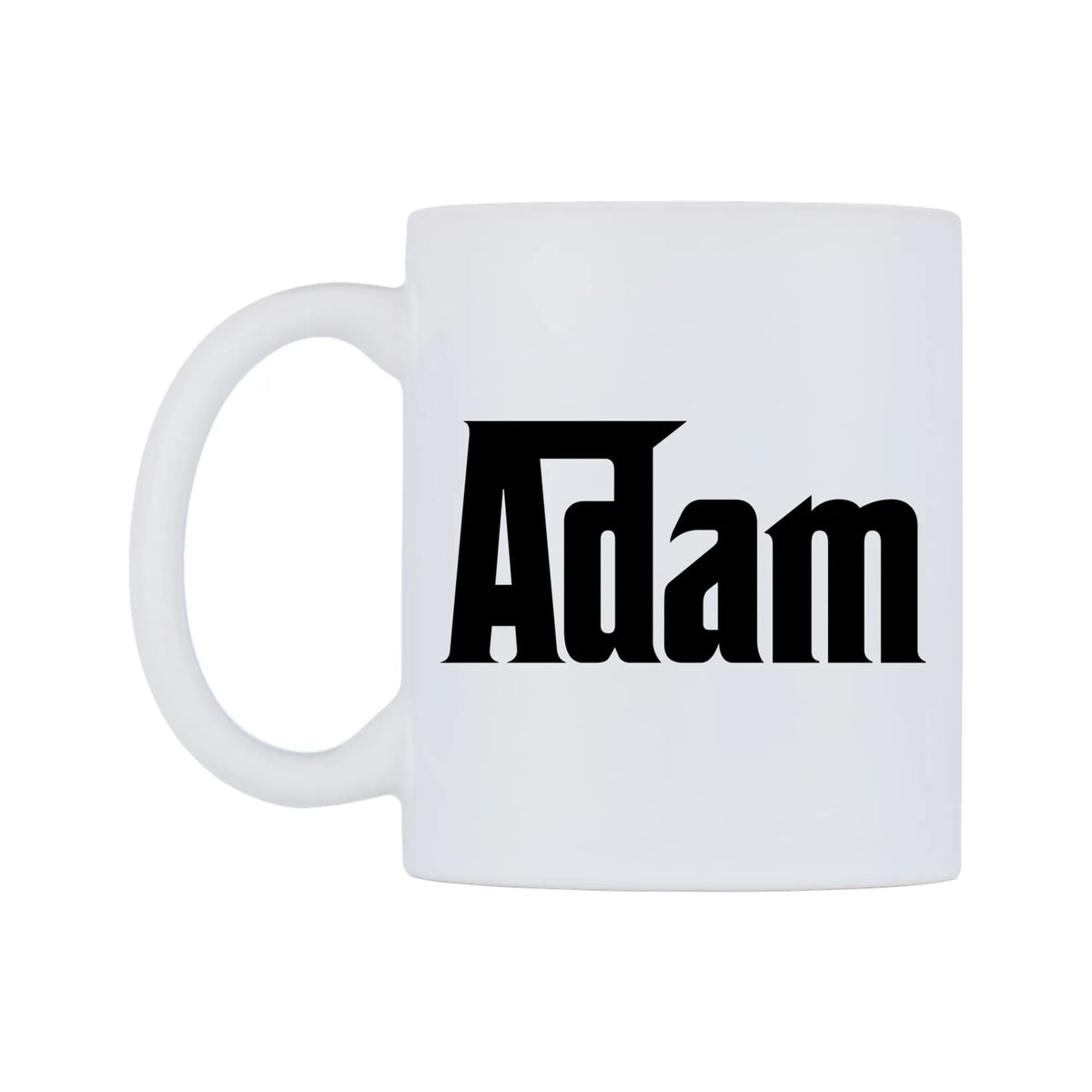 Adam - Godfather Themed Mug — white 11oz gloss mug, right side, on a white background