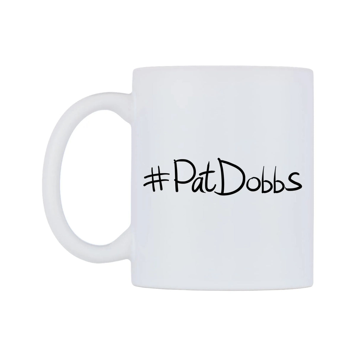 PatDobbs Mug — mug, right side, on a white background