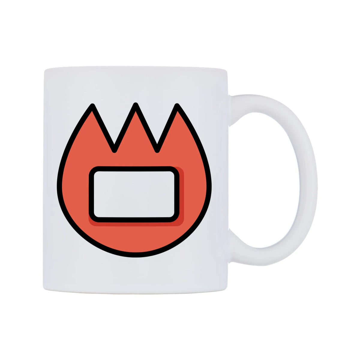 Name Badge Emoji Mug — mug, left side, on a white background