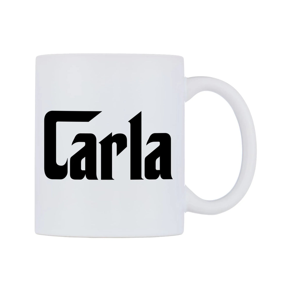 Carla - Godfather Themed Mug — white 11oz gloss mug, left side, on a white background