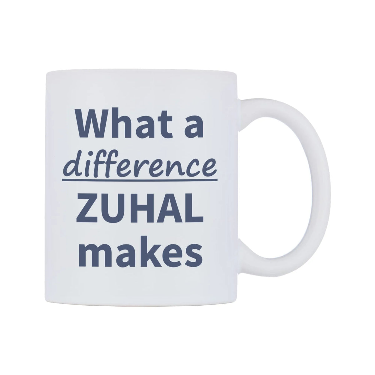 What a difference ZUHAL makes Mug — mug, left side, on a white background