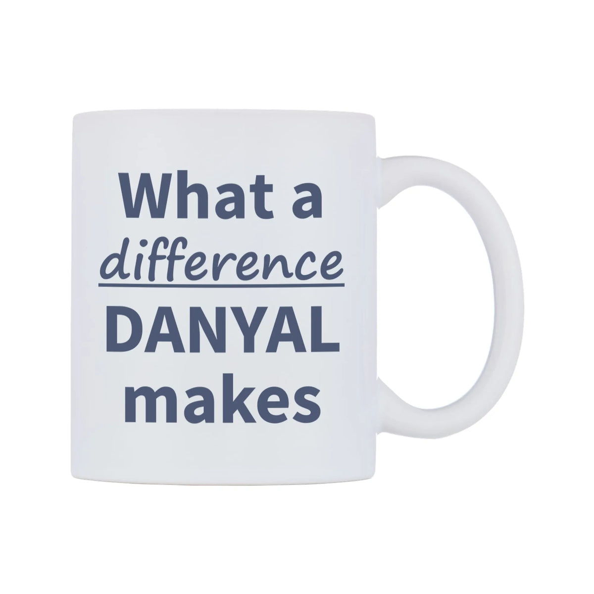 What a difference DANYAL makes Mug — mug, left side, on a white background