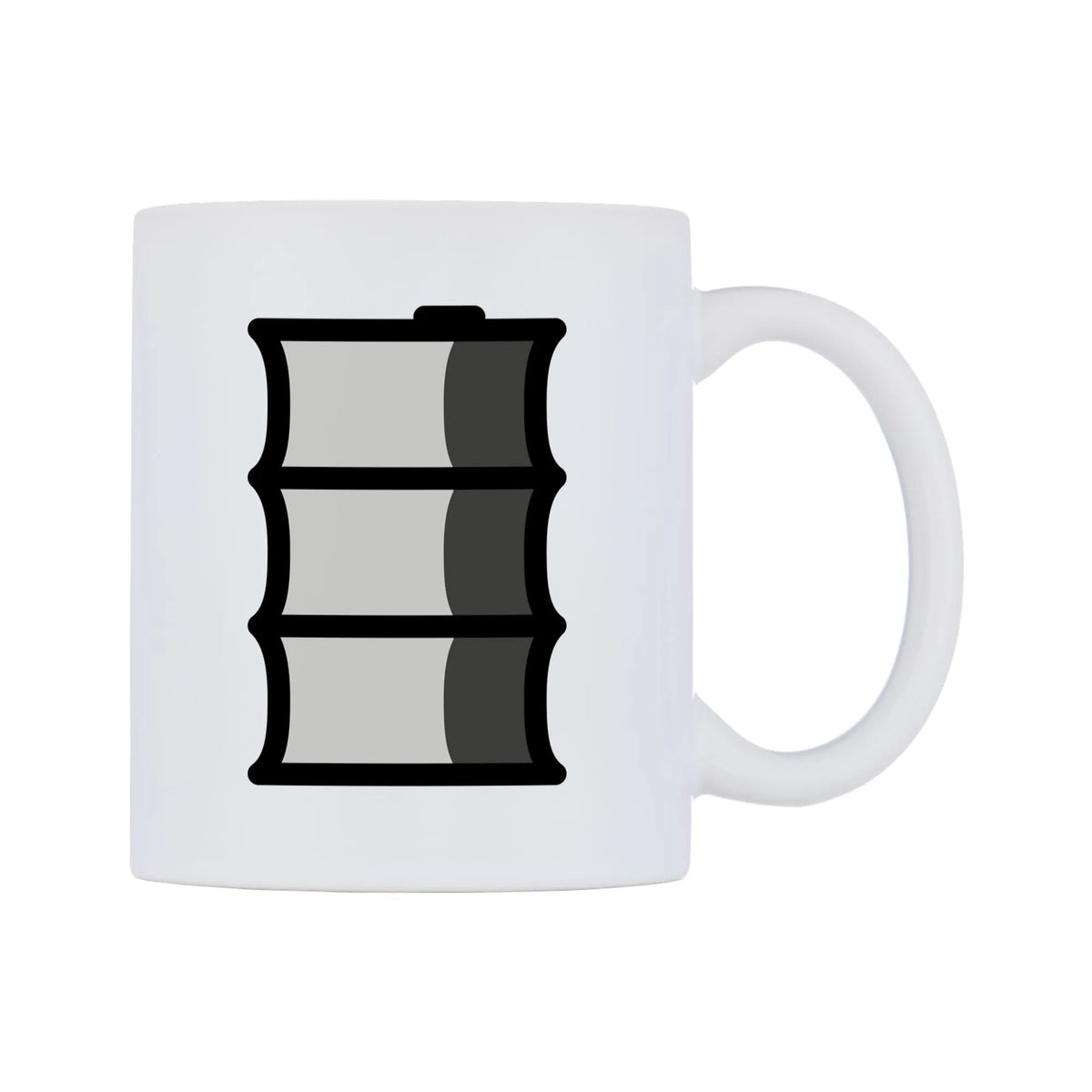 Oil Drum Emoji Mug — mug, left side, on a white background