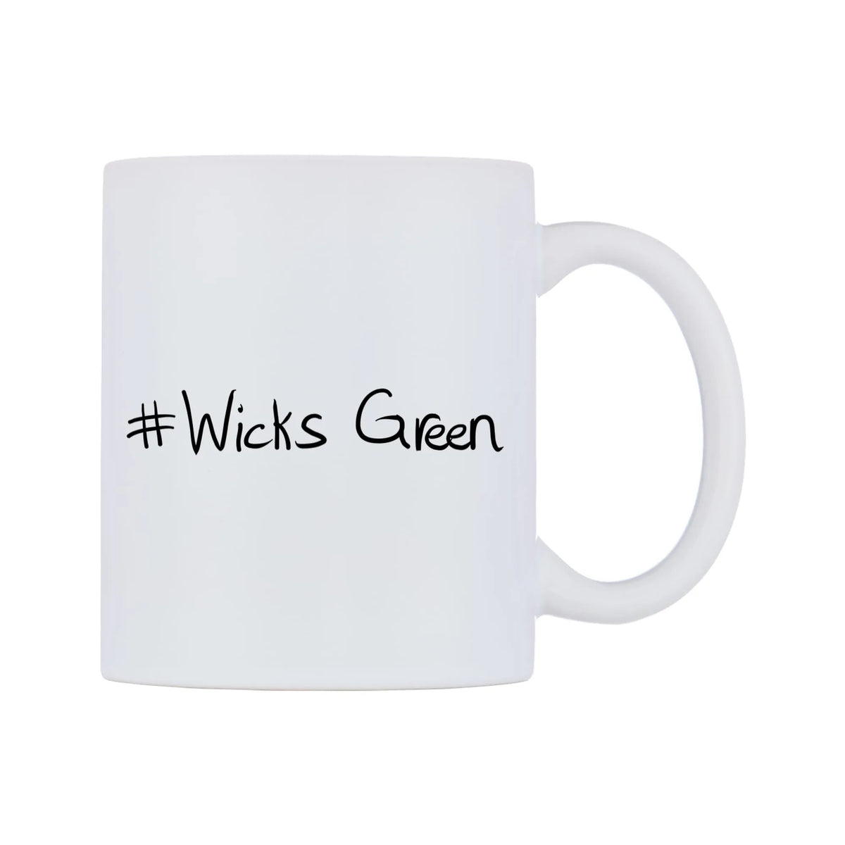 Wicks Green Mug — mug, left side, on a white background
