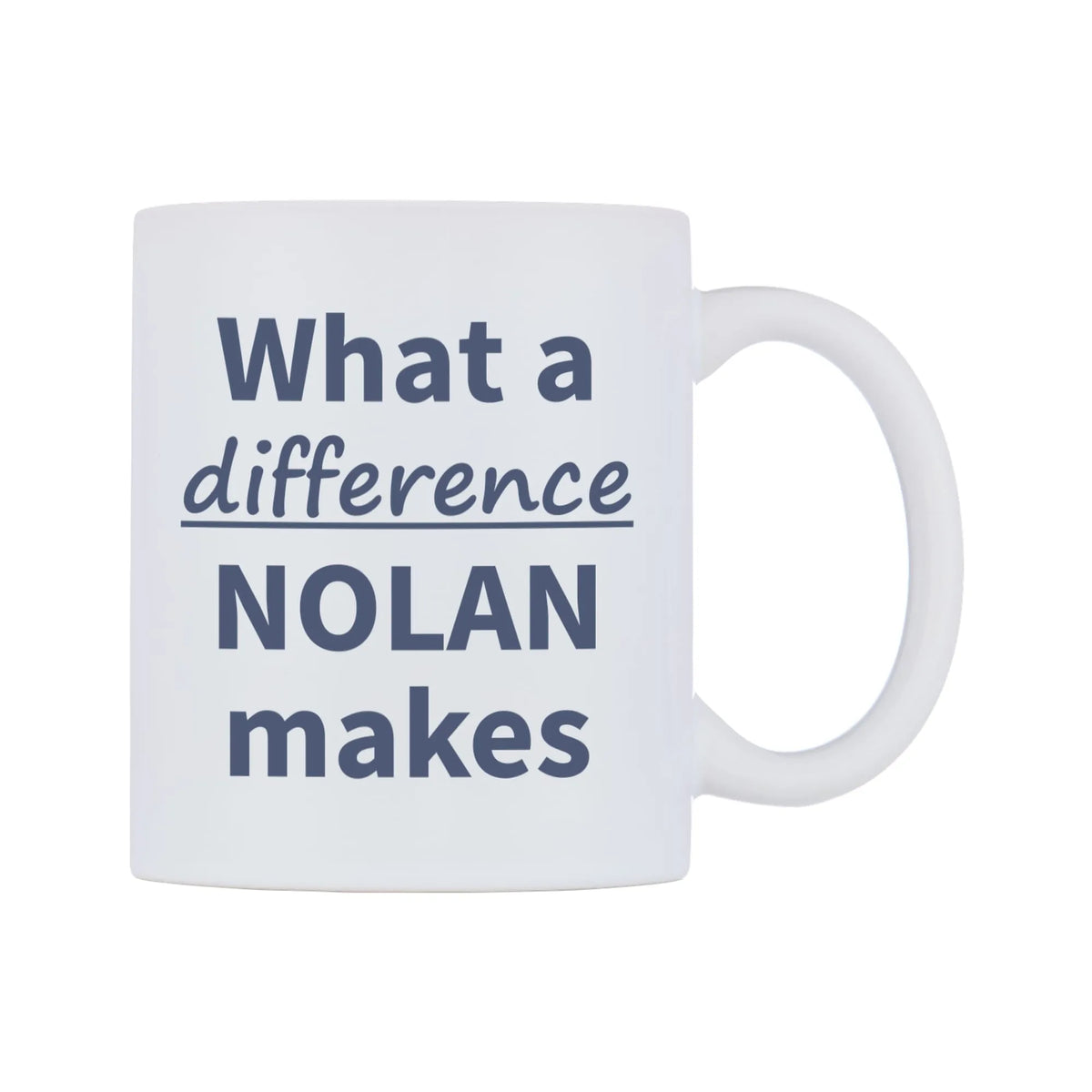 What a difference NOLAN makes Mug — mug, left side, on a white background