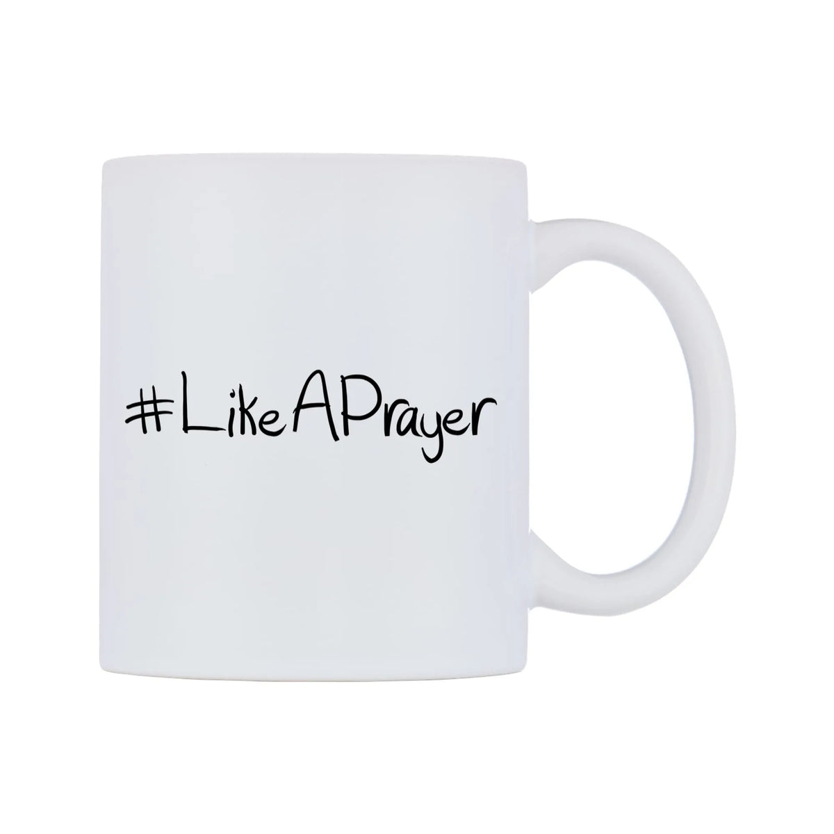LikeAPrayer Mug — mug, left side, on a white background