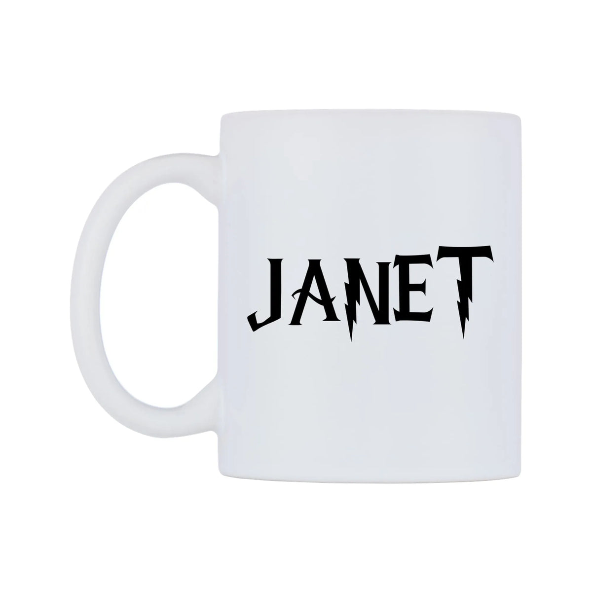 Janet - Wizard Themed Mug — white 11oz gloss mug, right side, on a white background