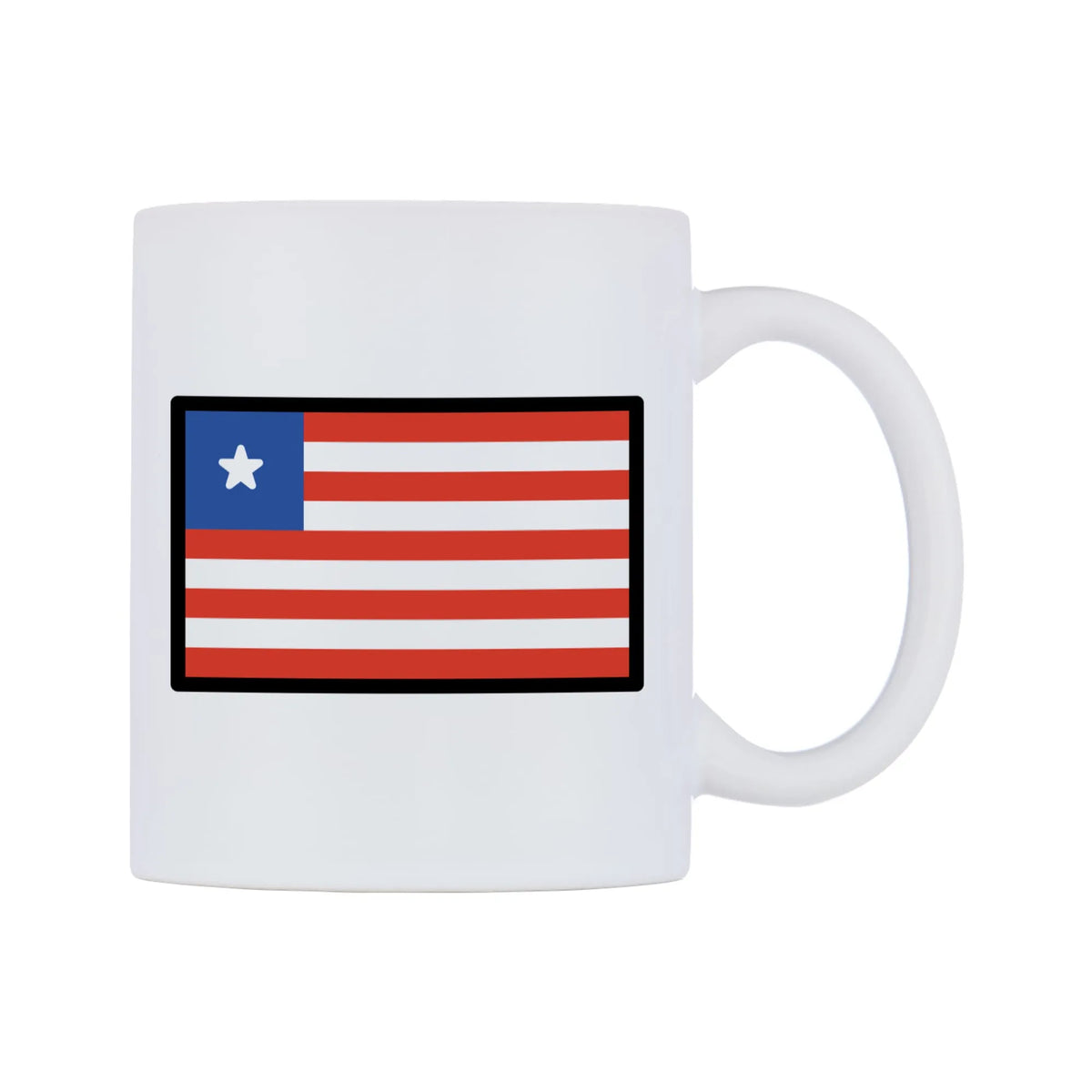 Liberia Flag Emoji Mug — mug, left side, on a white background