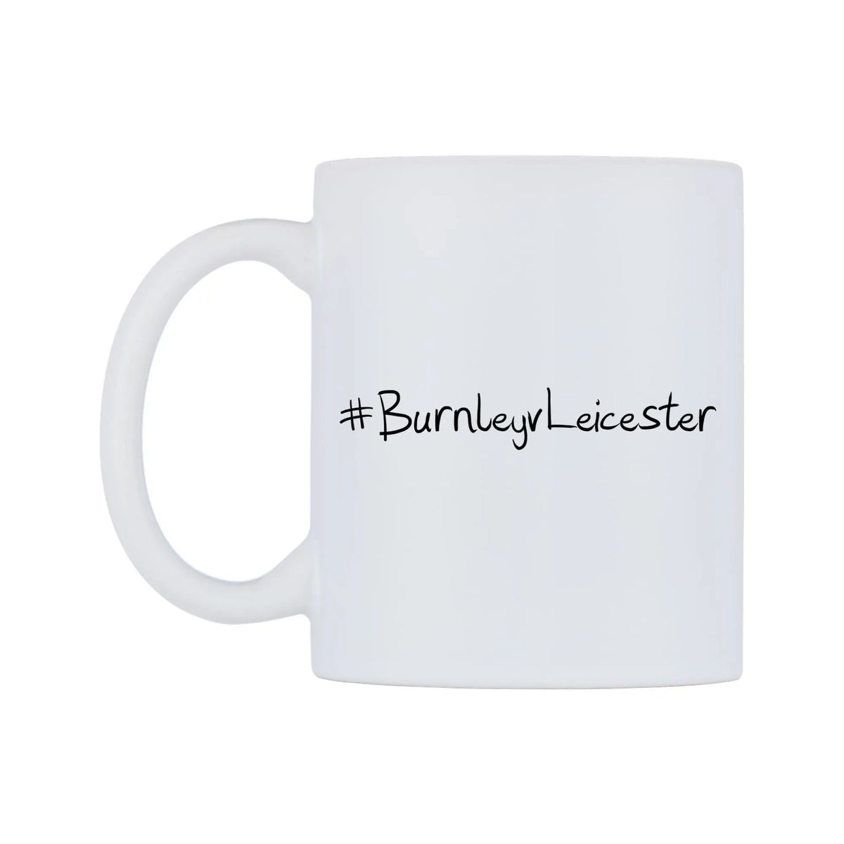 BurnleyvLeicester Mug — mug, right side, on a white background