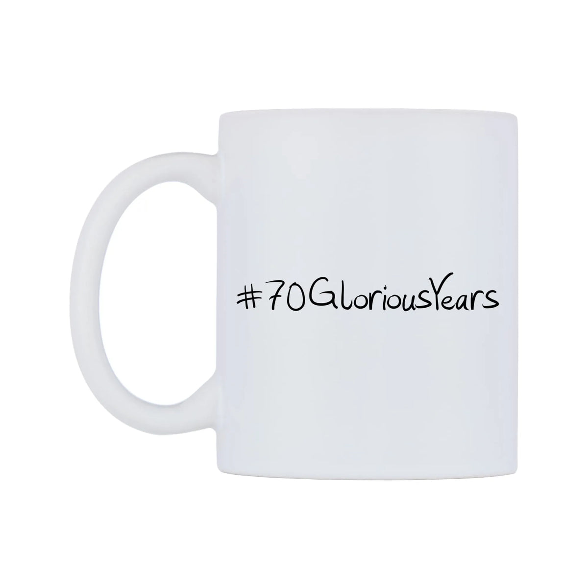 number 70GloriousYears Mug — mug, right side, on a white background