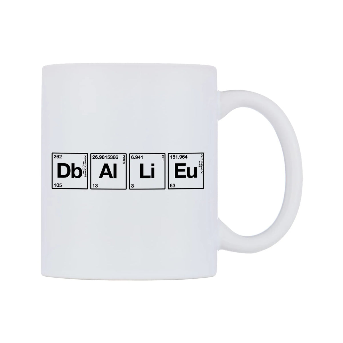 Dale - Chemistry Themed Mug — mug, left side, on a white background
