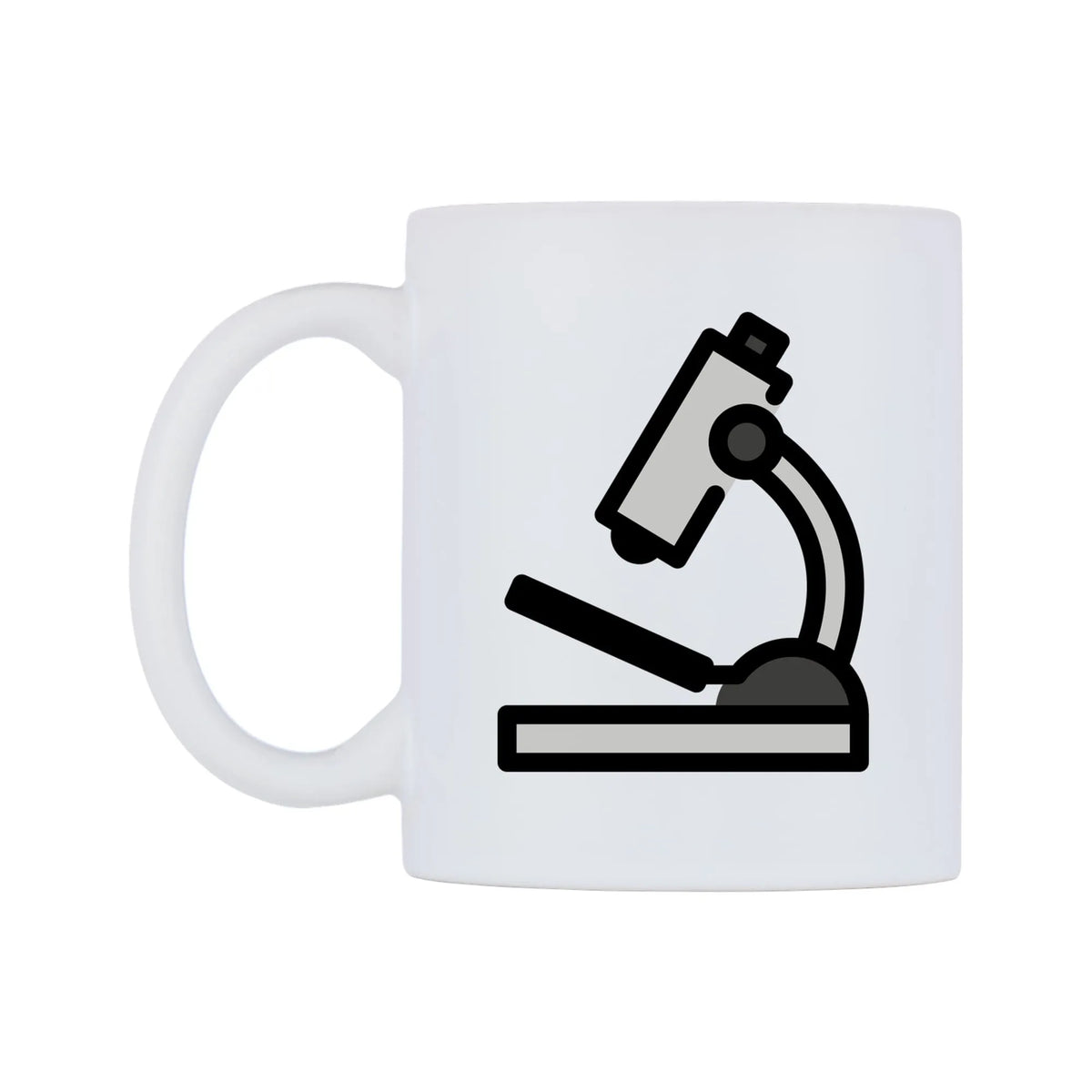 Microscope Emoji Mug — mug, right side, on a white background