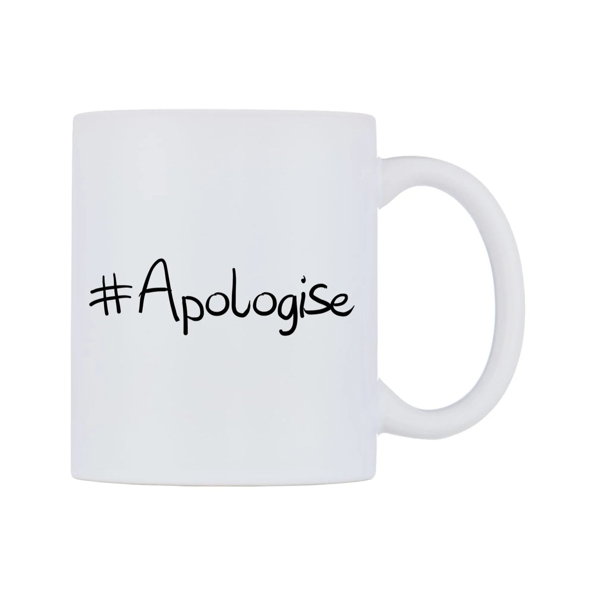 Apologise Mug — mug, left side, on a white background