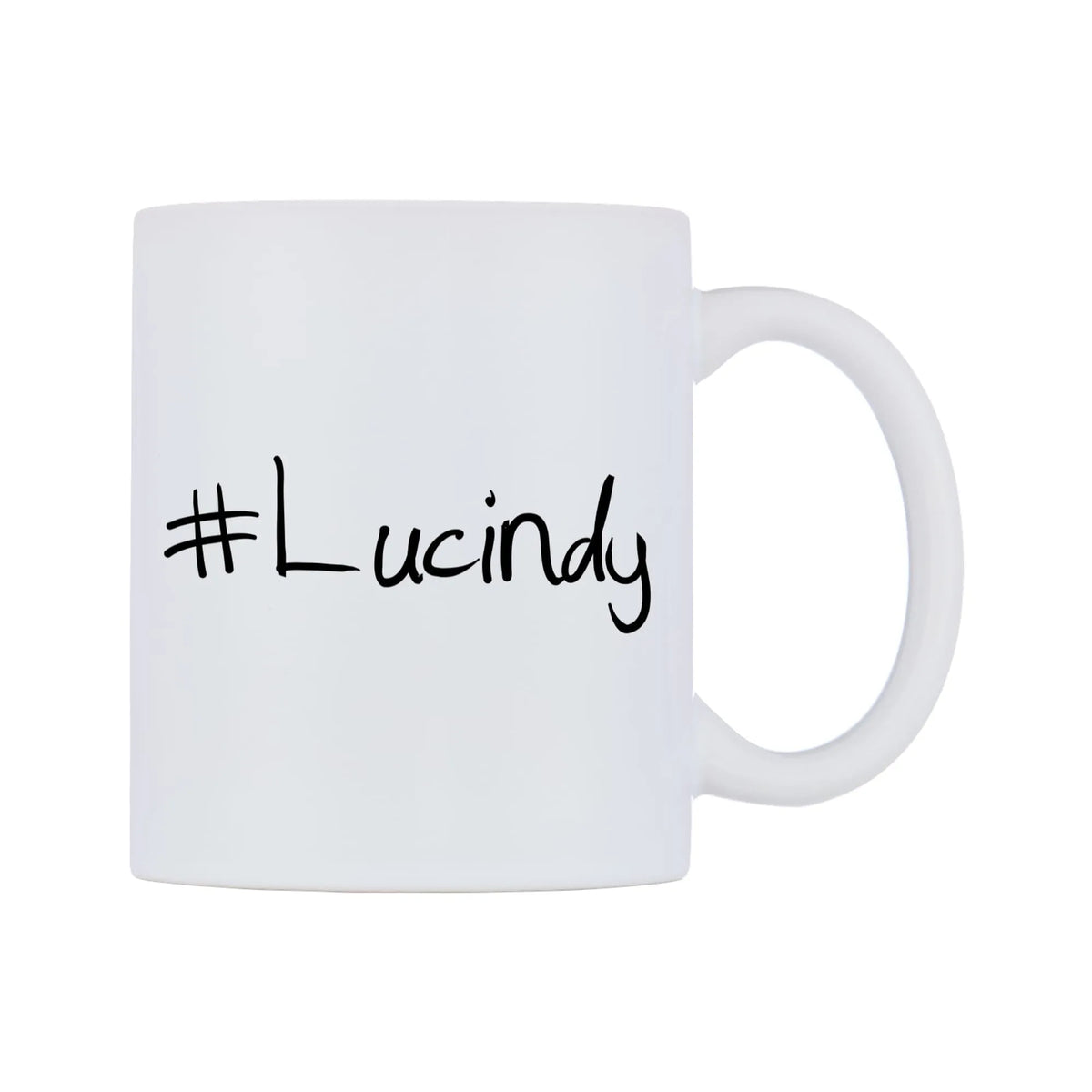 Lucindy Mug — mug, left side, on a white background