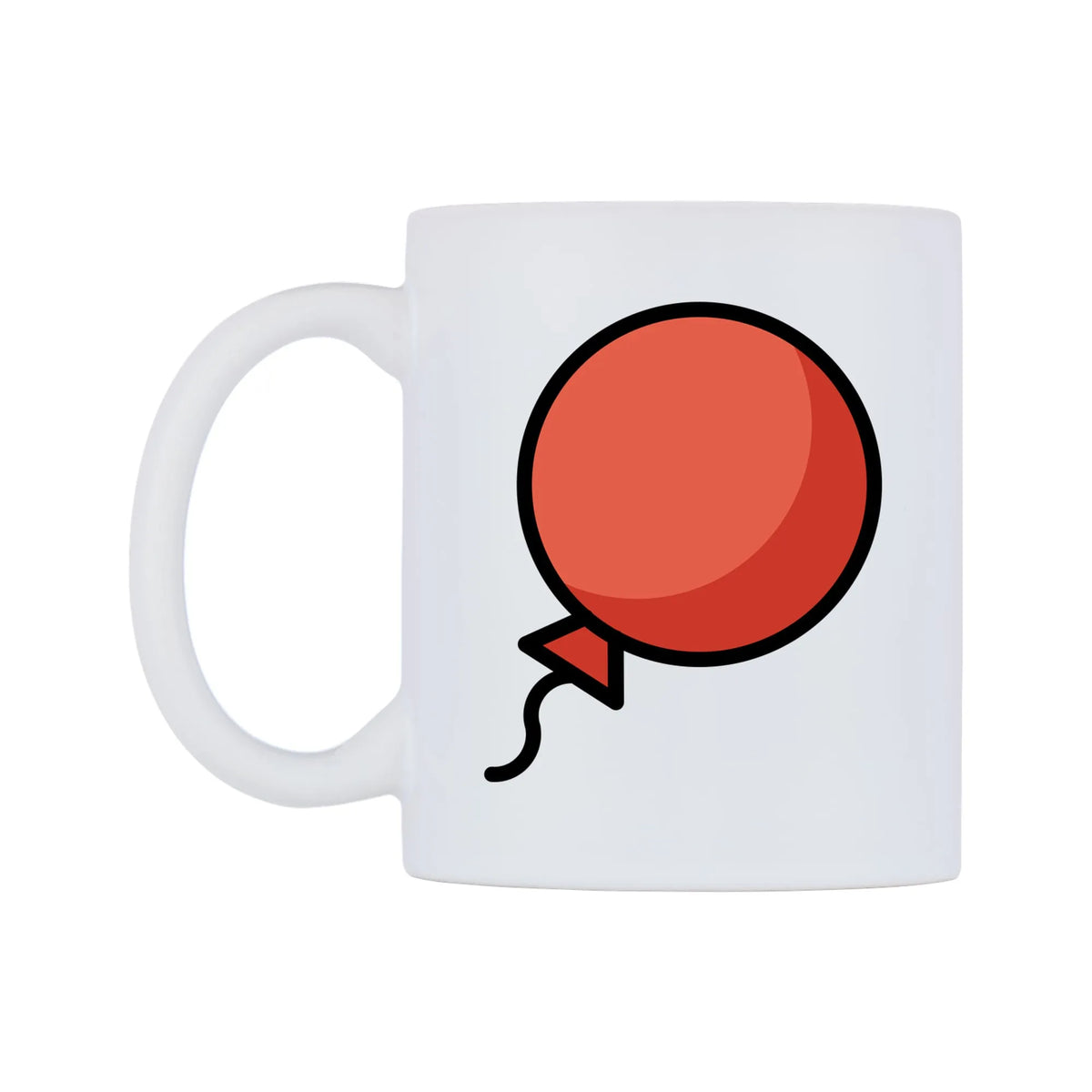 Balloon Emoji Mug — mug, right side, on a white background