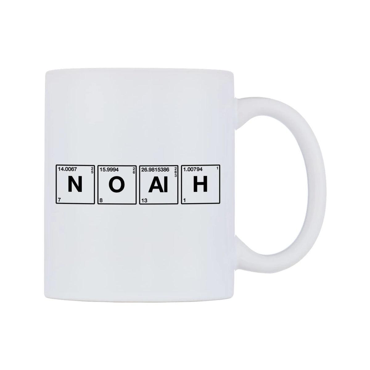 Noah - Chemistry Themed Mug — mug, left side, on a white background
