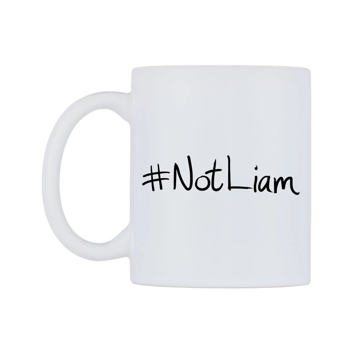 NotLiam Mug — mug, right side, on a white background