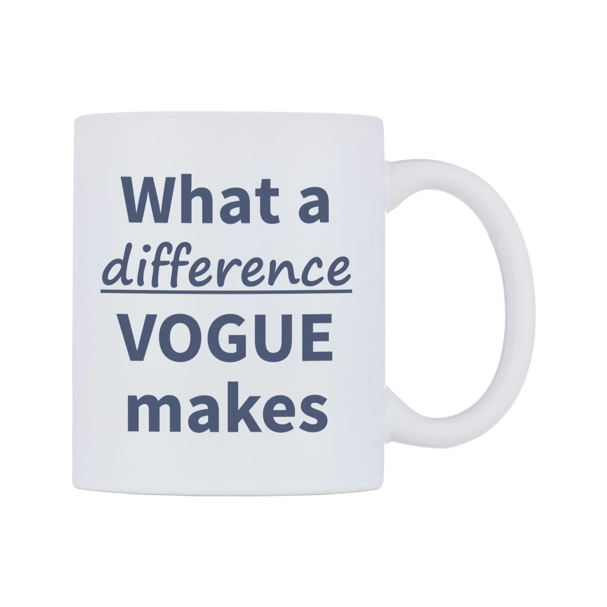What a difference VOGUE makes Mug — mug, left side, on a white background