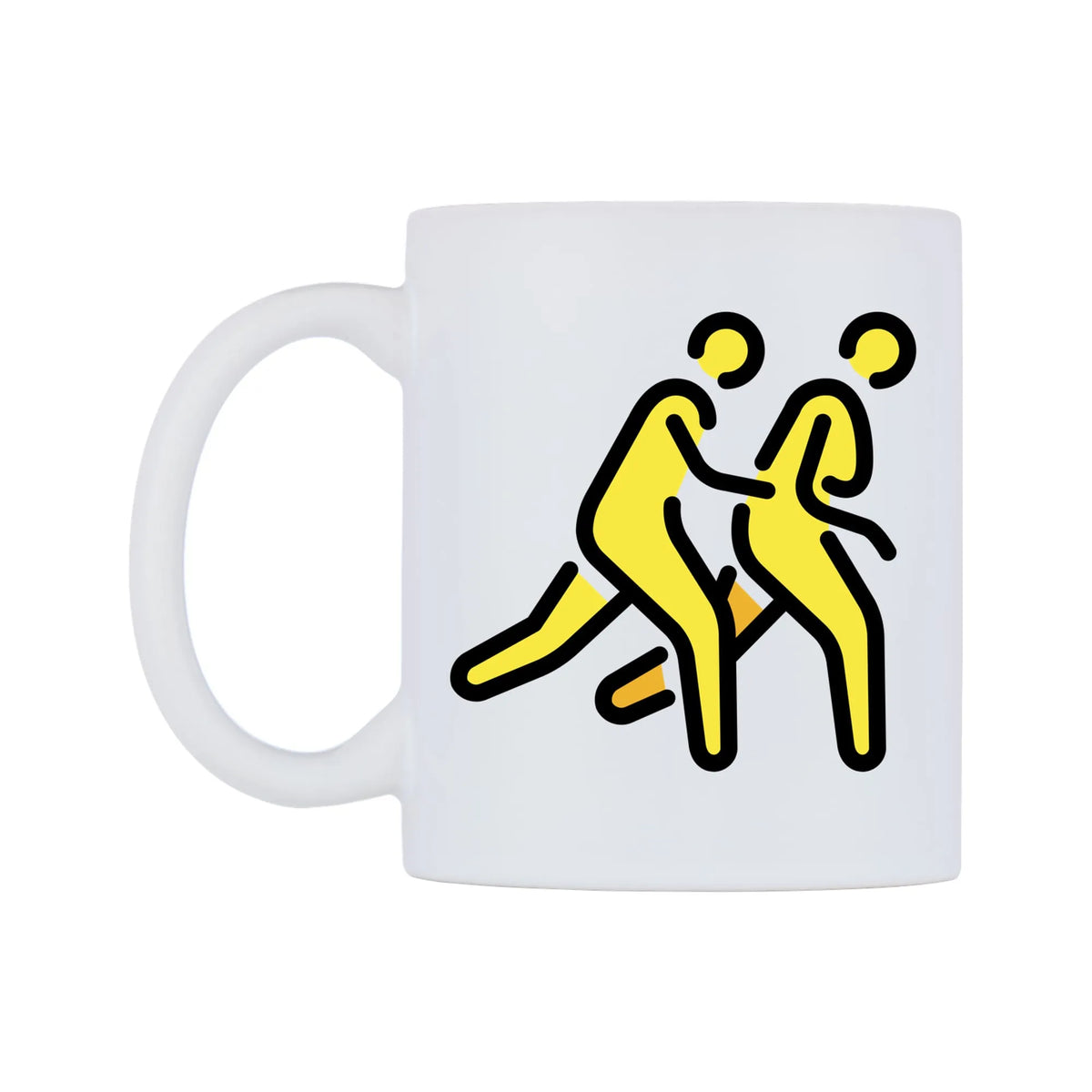 Evacuate Emoji Mug — mug, right side, on a white background