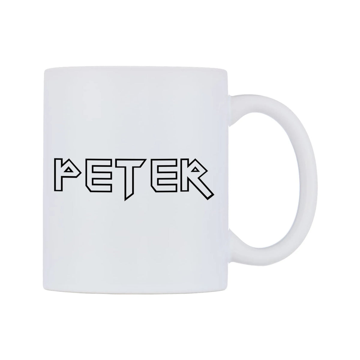 Peter - Iron Maiden Themed Mug — white 11oz gloss mug, left side, on a white background