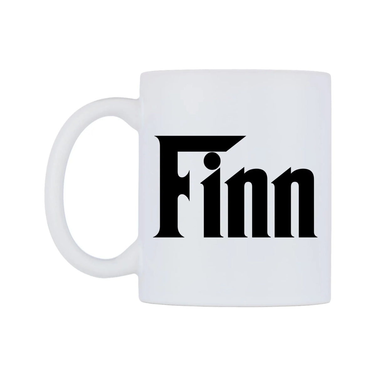 Finn - Godfather Themed Mug — white 11oz gloss mug, right side, on a white background