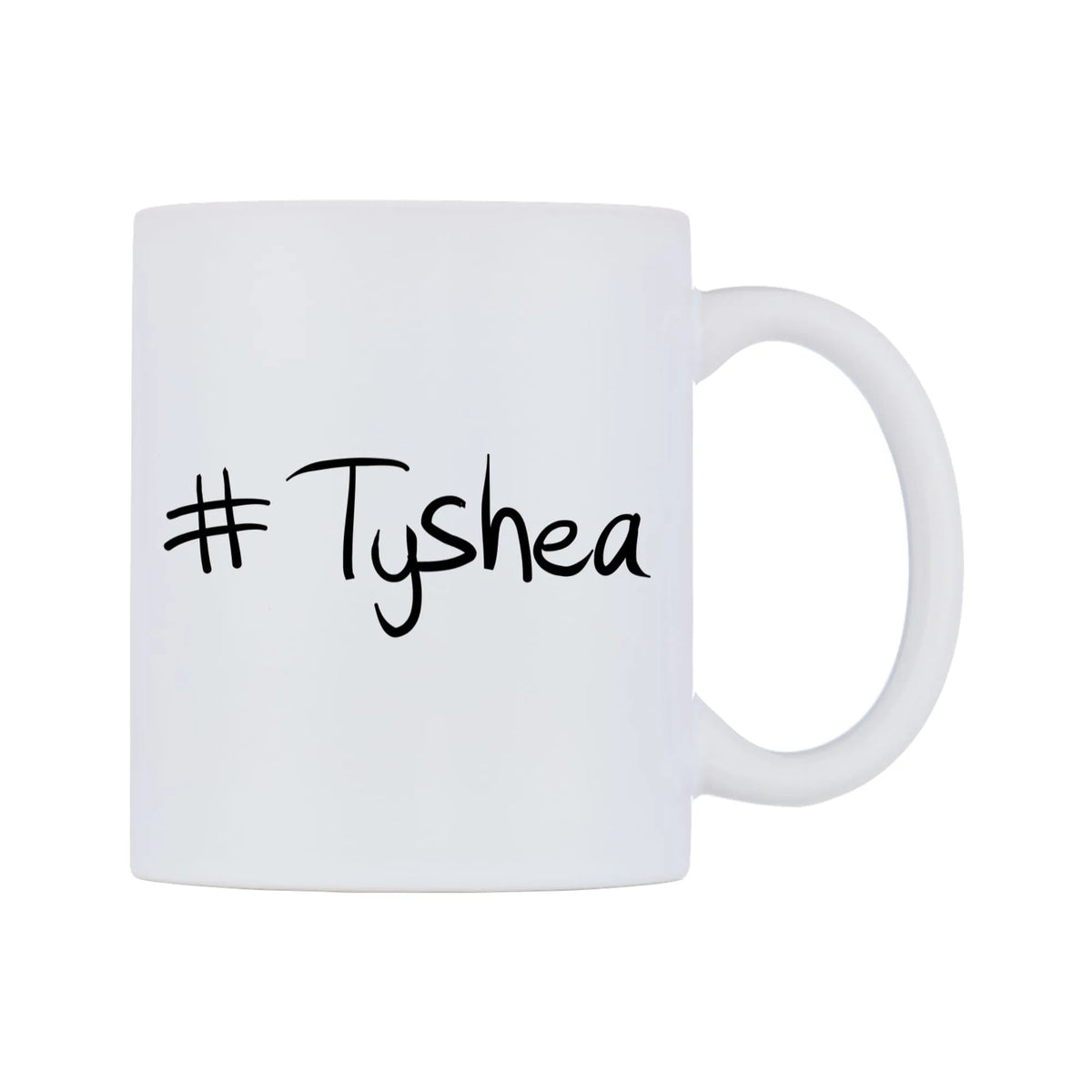 Tyshea Mug — mug, left side, on a white background