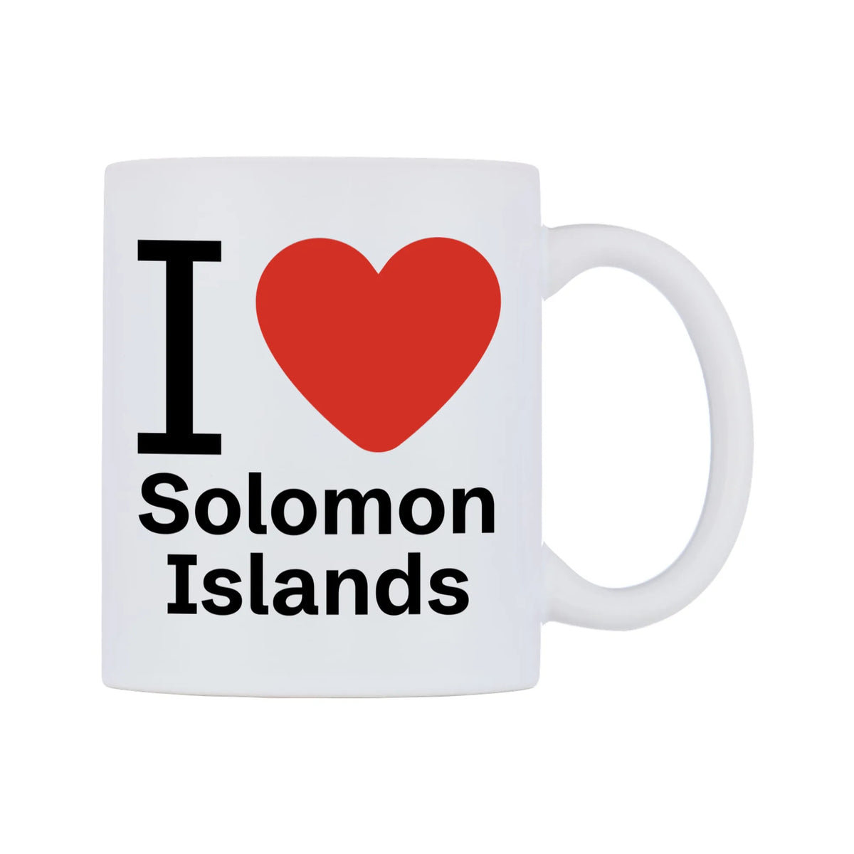 I Love Solomon Islands Mug — mug, left side, on a white background