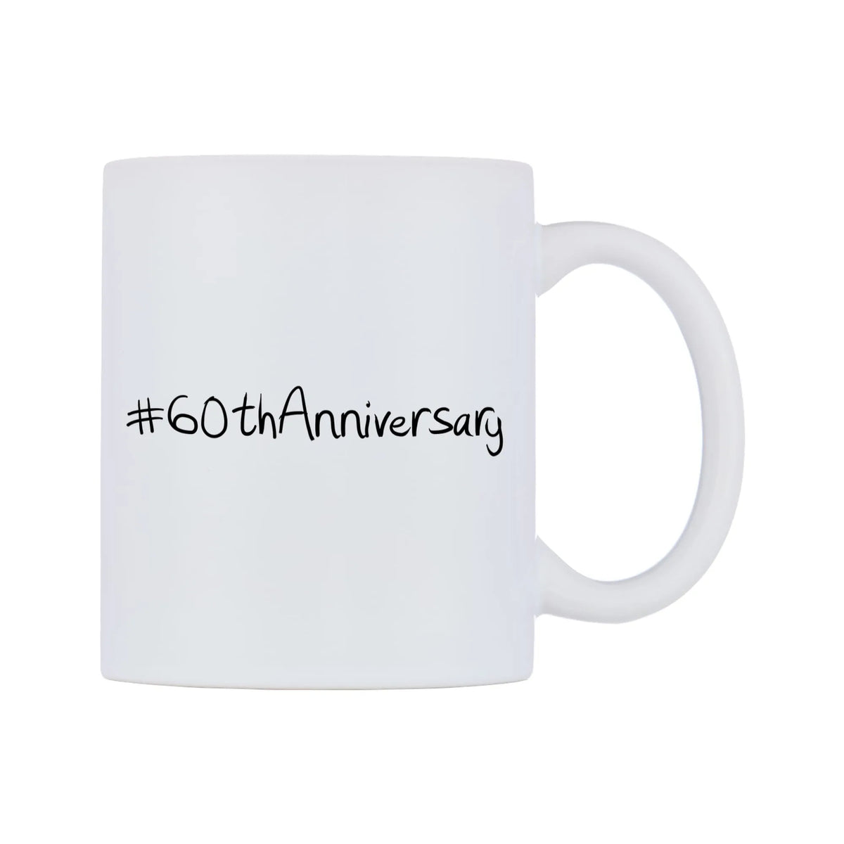 number 60thAnniversary Mug — mug, left side, on a white background