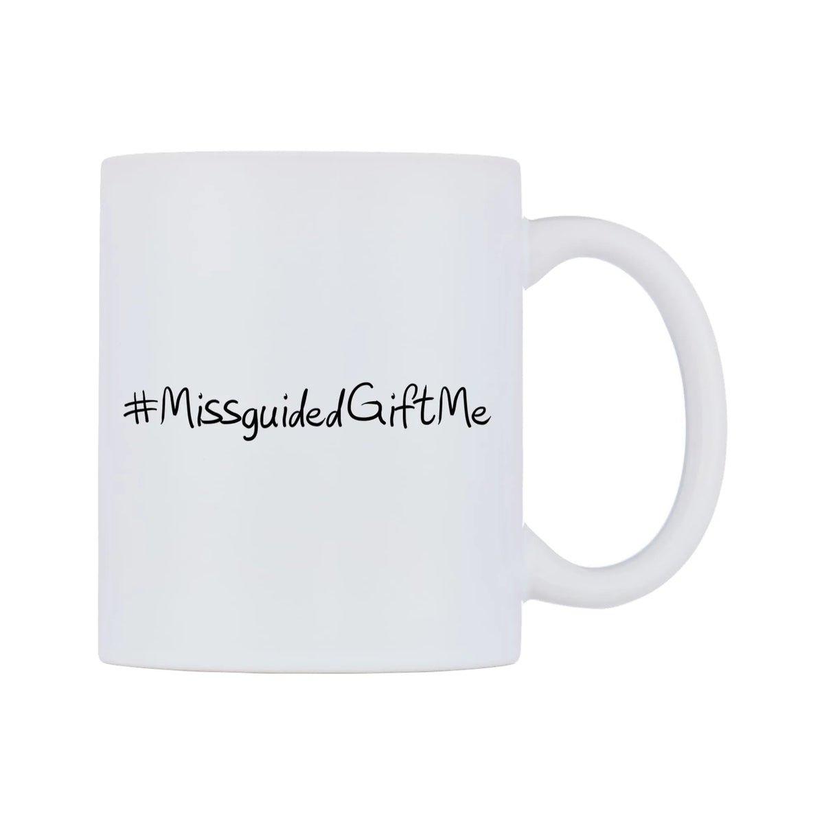 MissguidedGiftMe Mug — mug, left side, on a white background