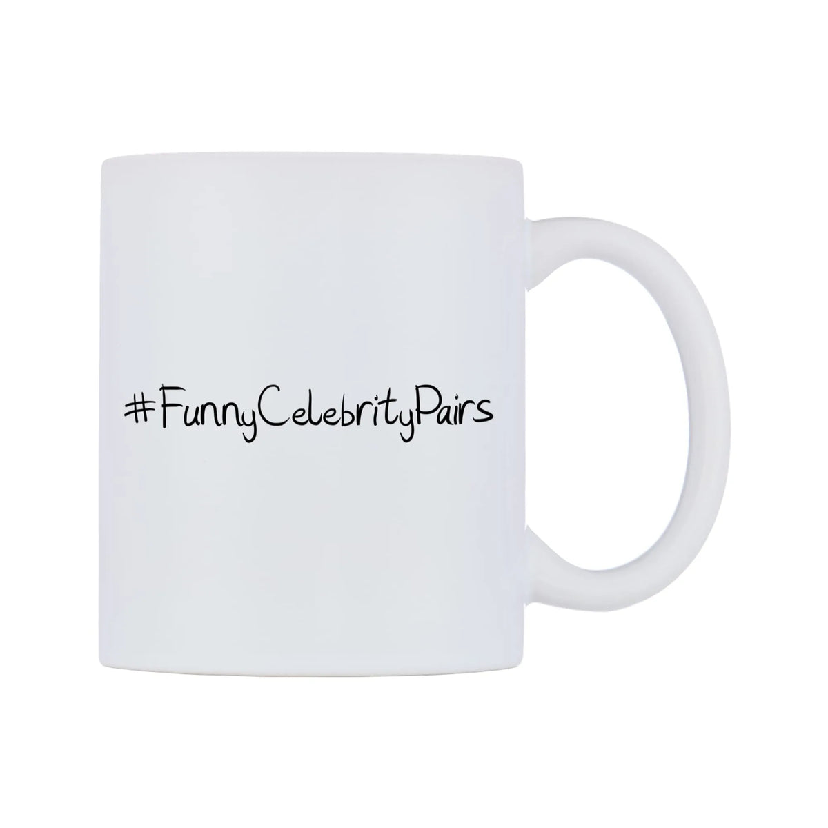 FunnyCelebrityPairs Mug — mug, left side, on a white background